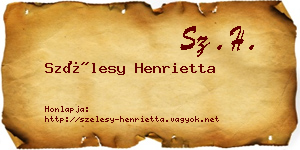 Szélesy Henrietta névjegykártya