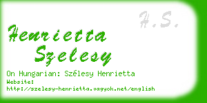 henrietta szelesy business card
